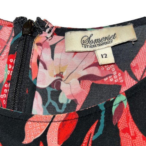 alice temperley coral lilly exquisite print flutter sleeve jumpsuit 8/12 - Picture 3 of 6